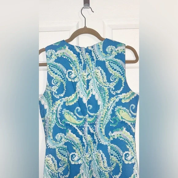 J. McLaughlin Blue Paisley Sleeveless Sheath Dress - Picture 7 of 7